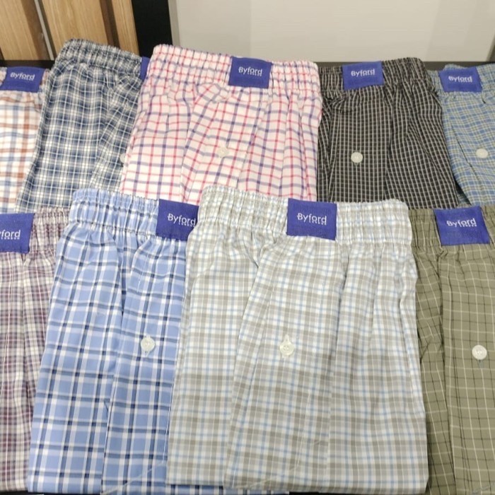 Byford Celana Kolor Pendek Pria Celana Tidur Boxer Kotak Santai Dalam