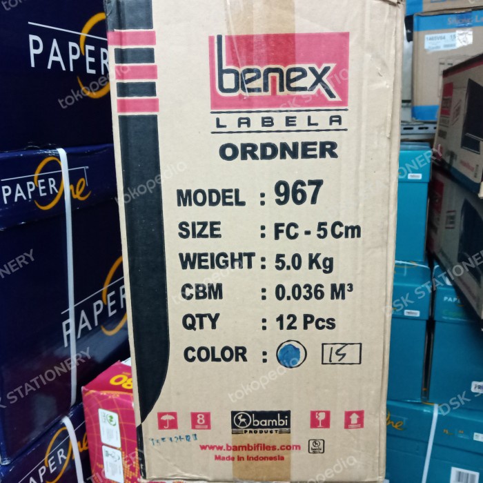 

Odner Benex 967 Folio Small 5Cm Perbox Isi 12Pcs