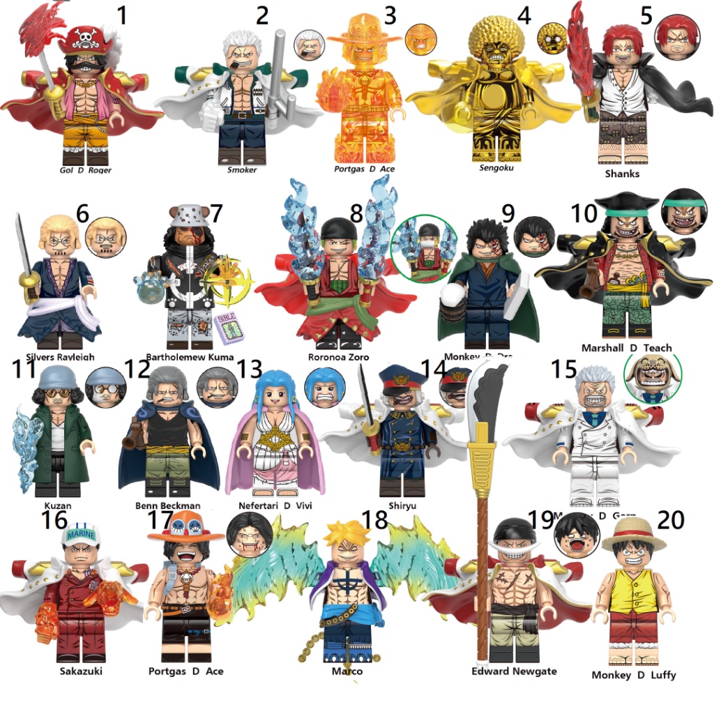 One Piece Gold D Roger Silver Rayleigh Bartholomew Kuma Smoker Portgas Ace Vivi Shanks Red Hair Benn