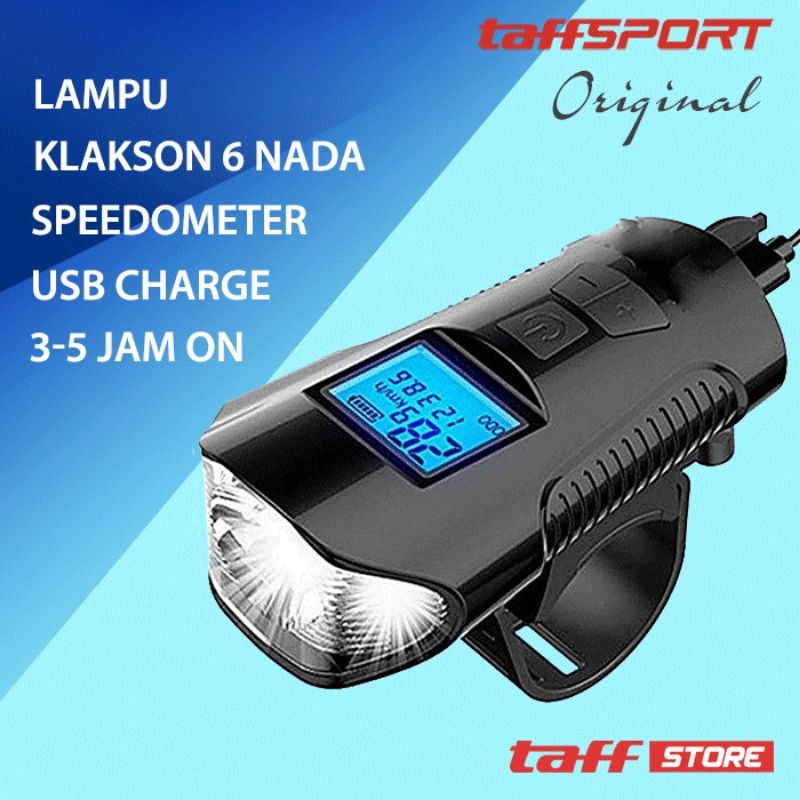 Produk Terbaru  [Cod] Lampu Depan Sepeda Mtb Lipat Roadbike Klakson Speedometer Alarm Taffled