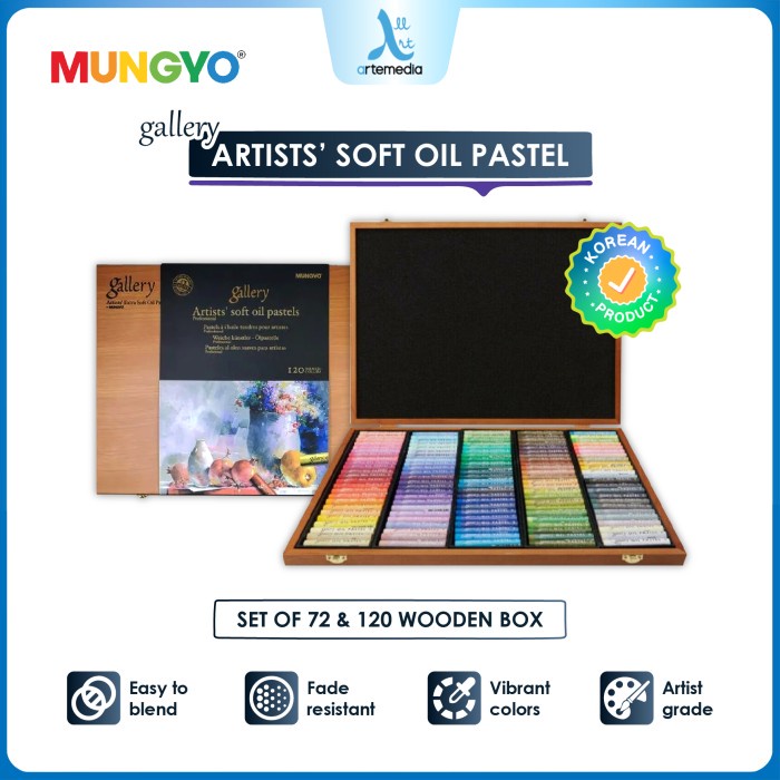 

Sale Mungyo Gallery Artists Soft Oil Pastel Wooden Box Crayon Krayon Minyak