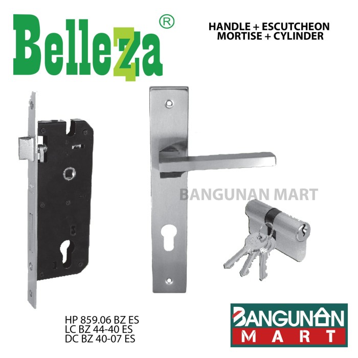 [PROMO] Handle Kunci Pintu Set Mortise Cylinder Escutcheon Belleza