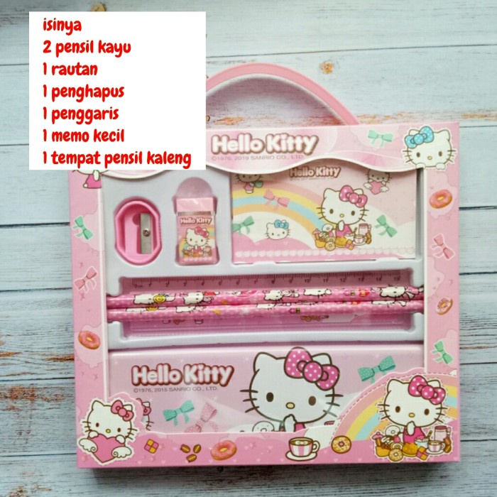 

study set paket alat tulis karakter hello kitty