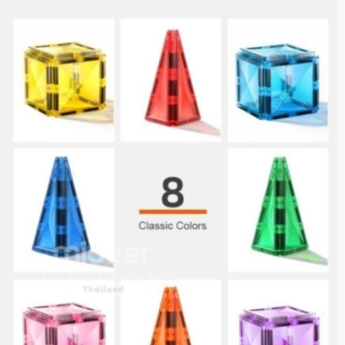Flashshow COLORFUL MIDEER MAGNETIC TILES 60 PCS. PRODUK MIDEER