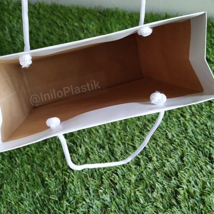 

Flashshow White Paper Bag / Shopping Bag / Goodie Bag 26 x 33 x 7cm