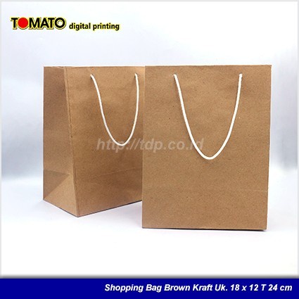 

Flashshow Shopping Bag Tas Kertas Brown Kraft Uk. 18 x 12 T 24 Cm