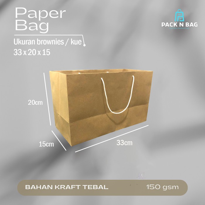 

Flashshow Paket paper bag 33x20 brownies kue bahan tebal 150gsm