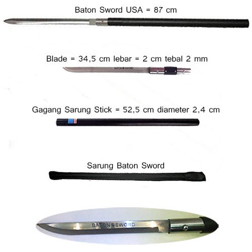 Baton Sword USA Tombak Pisau Tongkat Stick Panjang