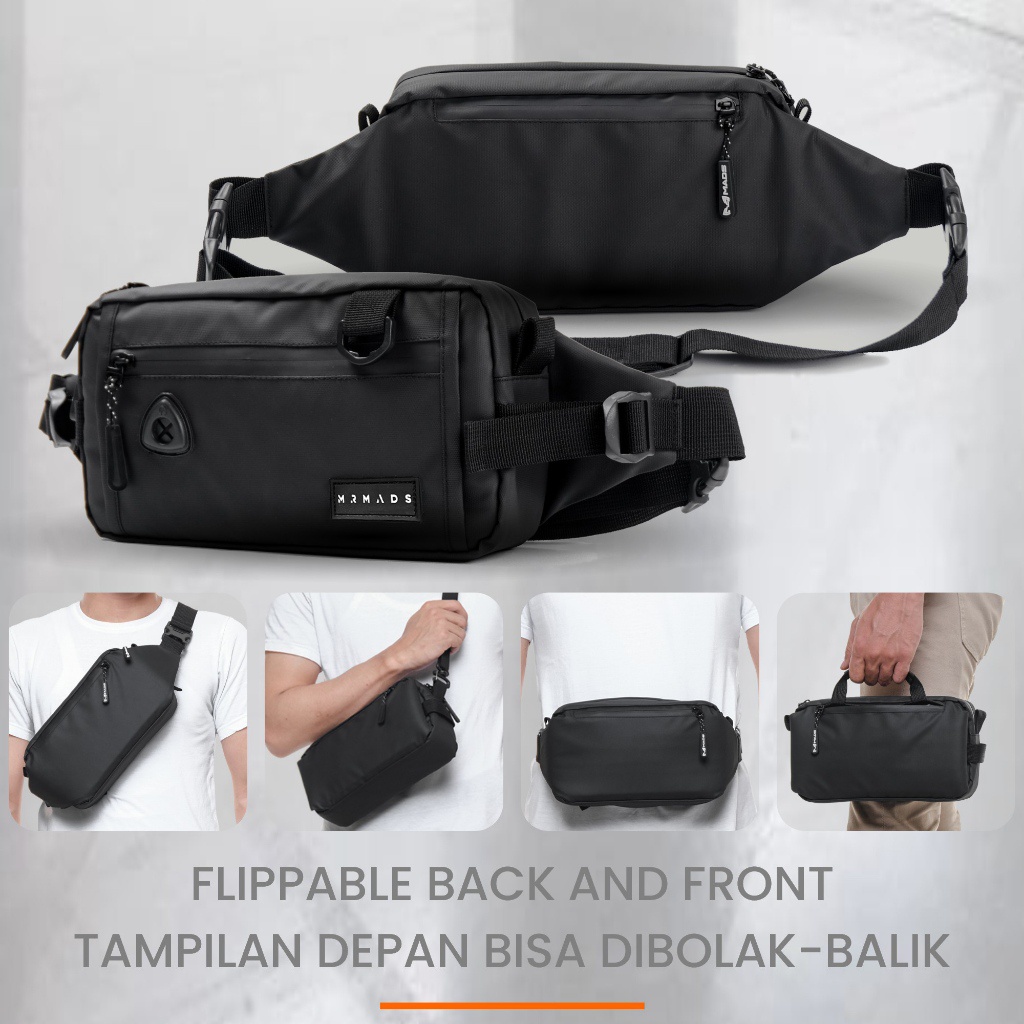 CUCI GUDANG Mr Mads - Wolf Waist Bag - Tas Selempang Pria Tas Pinggang Clucth Bag Shoulder Bag Sling