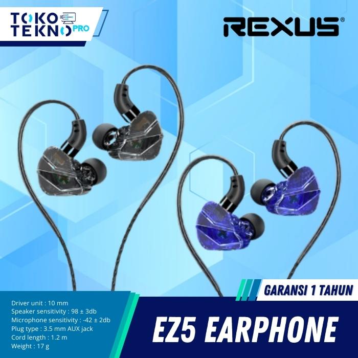 KODE A Rexus EZ5 / EZ-5 Wired Earphone Transparant Premium Gaming Headset