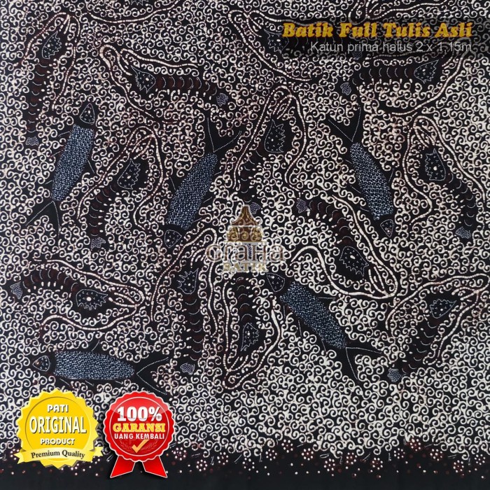 Kain Batik Tulis Bahan Batik Bakaran Pria Wanita Ungker Bandeng Udang
