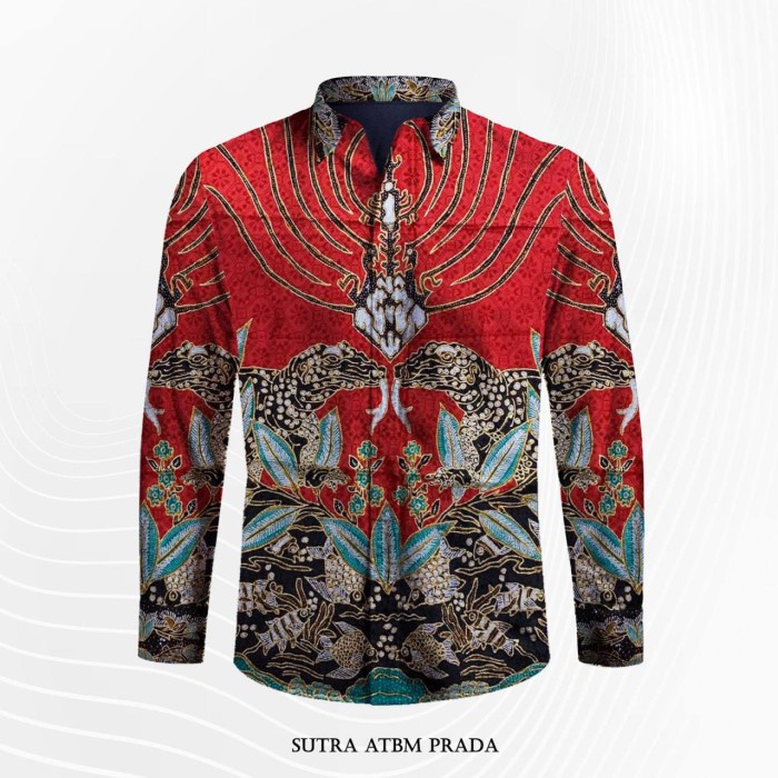 Batik Tulis Sutra Prada Merah Kain 939Em