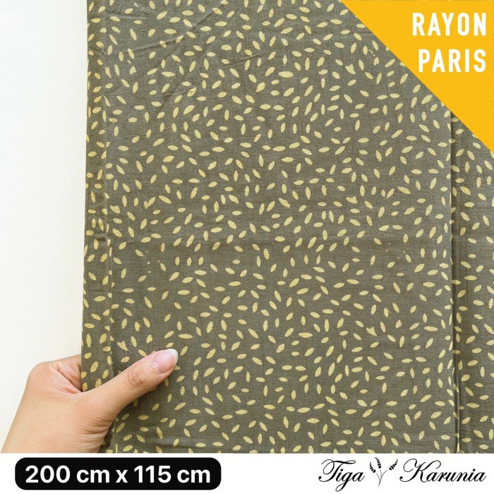 Kain Batik Cap Premium Solo Motif Beras Yellow Grey Rayon Paris