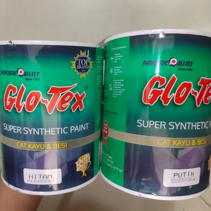 HOT SALE Cat Glotex Hitam dan Putih Cat Minyak Kayu dan Besi 1 kg