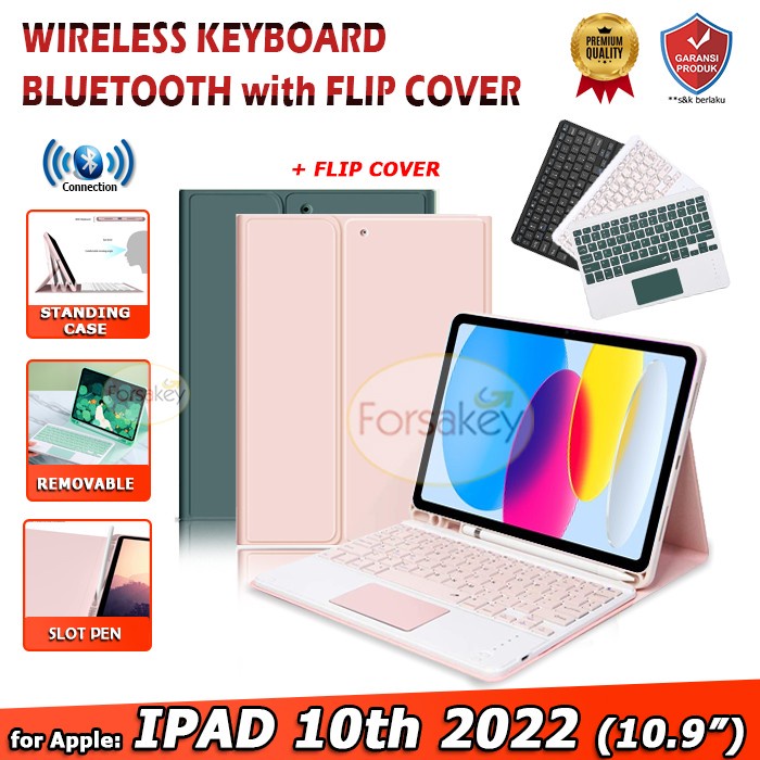 iPad 10 2022 A2757 A2777 A2696 Keyboard Touchpad Trackpad Case Pink