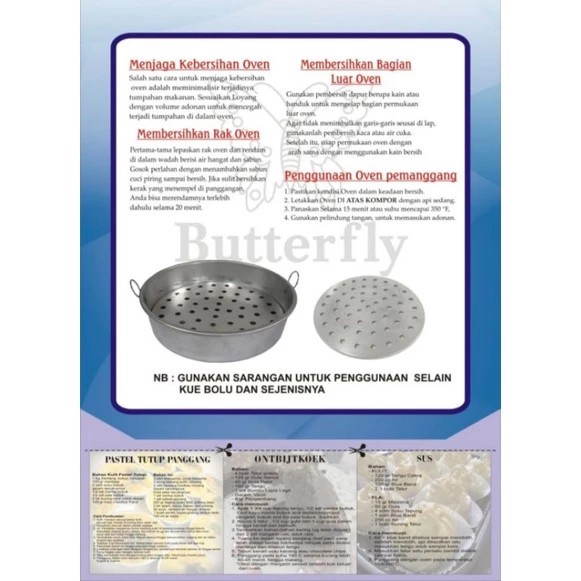 OVEN KOMPOR ALUNIUM BULAT CETAKAN KUE DAN PANCI KUKU MERK BUTTERFLY