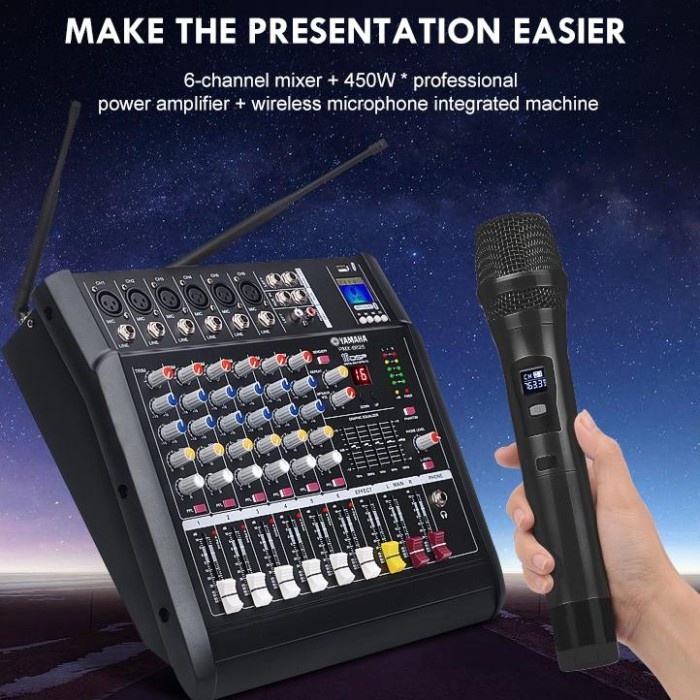 YAMAHA PMX602 Audio mixer Power amplifier wireless microphone 3 in
