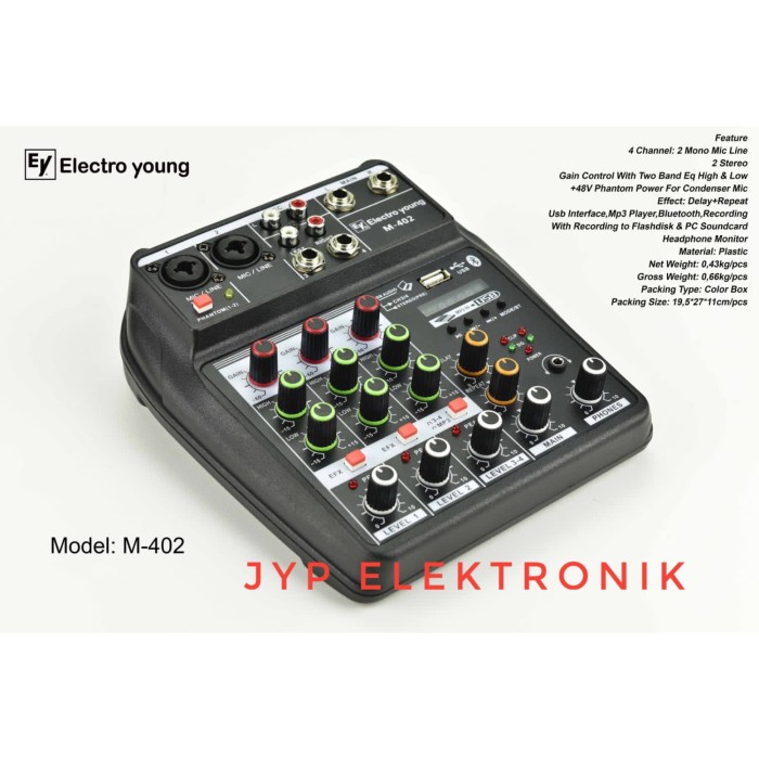 MIXER AUDIO ELECTRO YOUNG M 402 / BY ASHLEY ELECTRO YOUNG 4 CHANNEL