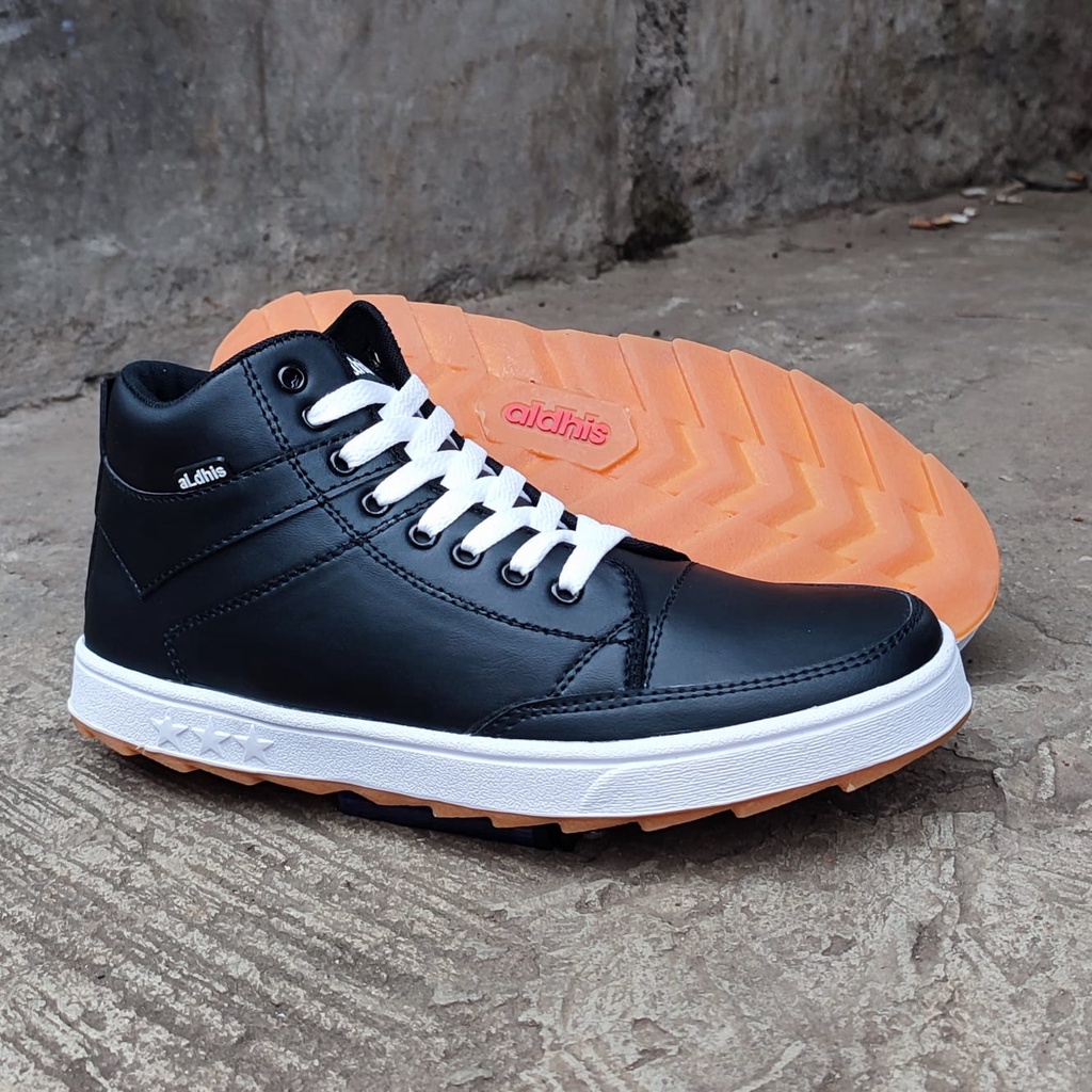 Limited Edition Sepatu Boots Pria Casual Boot Cowok Original Aldhis T230 Hitam Black Gum Brand Lokal