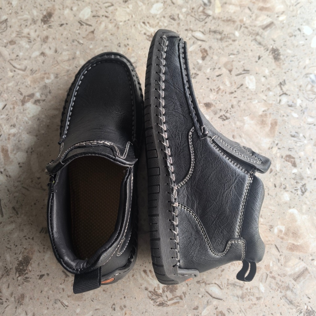 Discount Sepatu Boots Pria Resleting Casual Tinggi Formal Kulit Asli Original Kekinian Cowok Dewasa