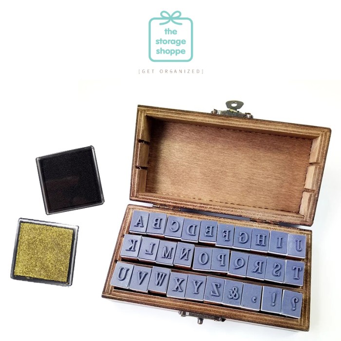 

Alphabet Stamp Set / Rubber Stamp Set With Ink Pads / Stempel Huruf