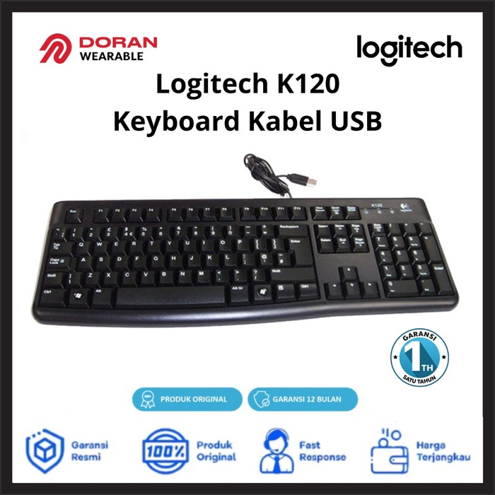 Logitech K120 Keyboard Kabel USB Keyboard Laptop PC Original Logitech