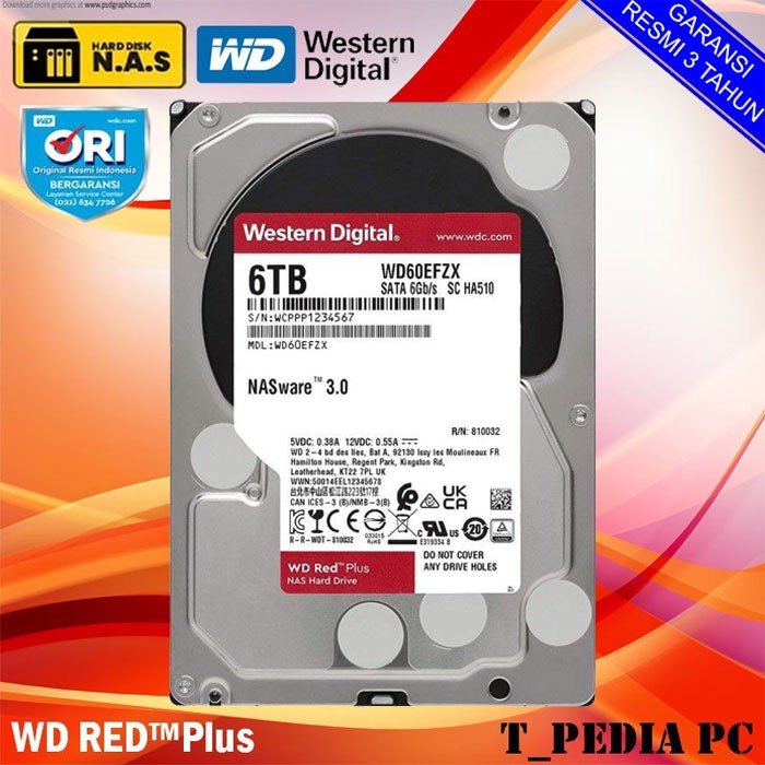 WD 6TB RED 3.5" WD60EFRX NAS