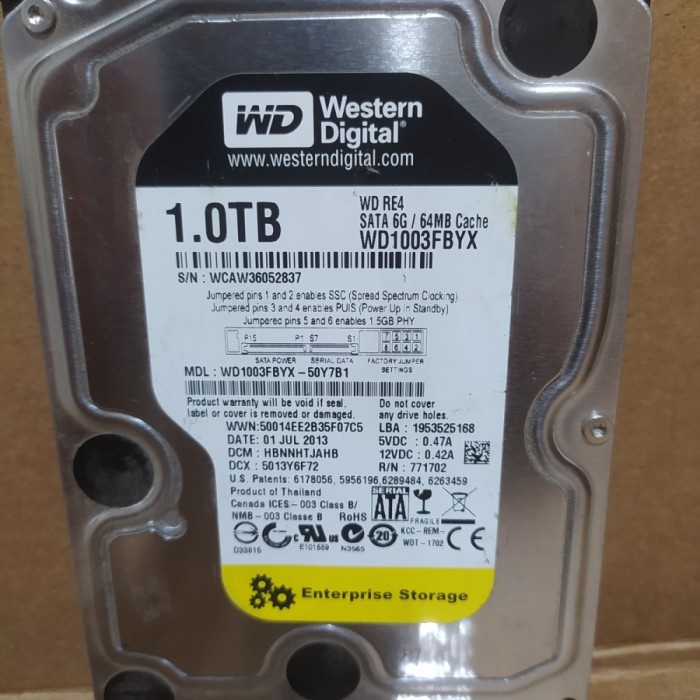 hdd/hardisk 3,5 internal 1TB WD Enterprise storage