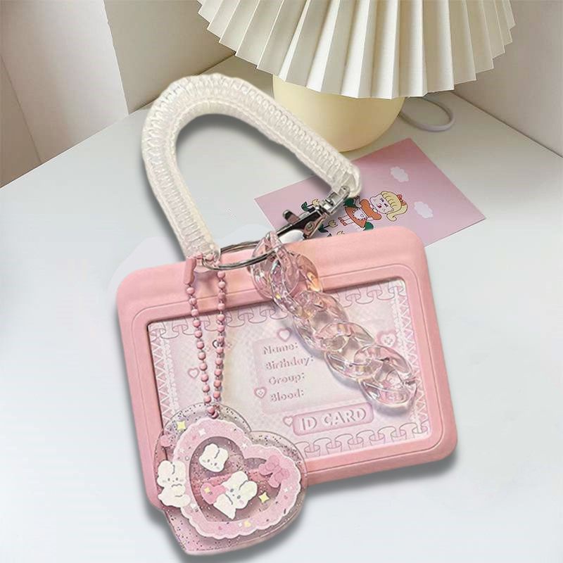 

Cute Crystal Acrylic Photocard Holder Ins 3 inch Photo Display Holder Credit ID Bank Card Bus Card