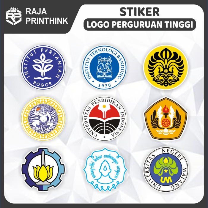 PROMO Stiker Logo Kampus Stiker ITB IPB UI UNAIR UPI UNPAD ITS UNS UNM