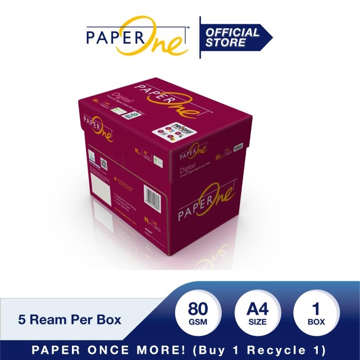 

Paperone Digital Kertas A4 80Gr Carbon Neutral 1 Box(2500 Lembar)