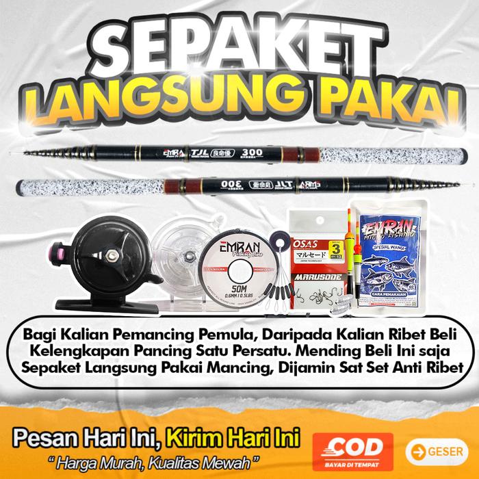 Murah Pancing Joran Tegek Kolong Emran TJL ruas 38 cm full kolongan keramik Cod Gratis Umpan Mancing