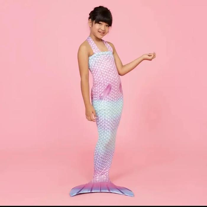 Mermaid Pelangi baju duyung baju renang new model kostum putri duyung anak Cantik Motif Fashion