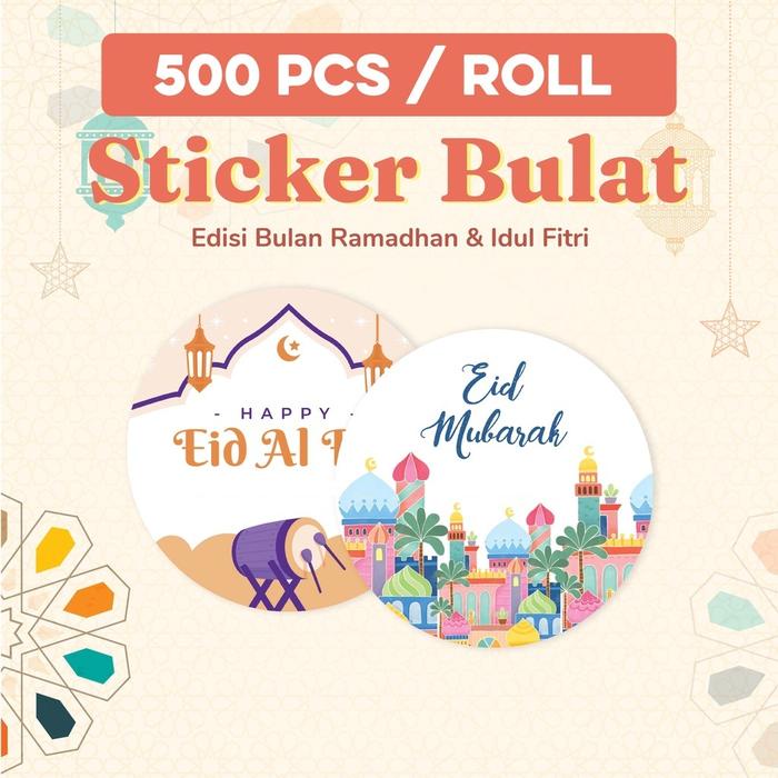 

500 Pcs Sticker Roll Lebaran Hari Raya Idul Fitri Ramadan Haji Umroh St001