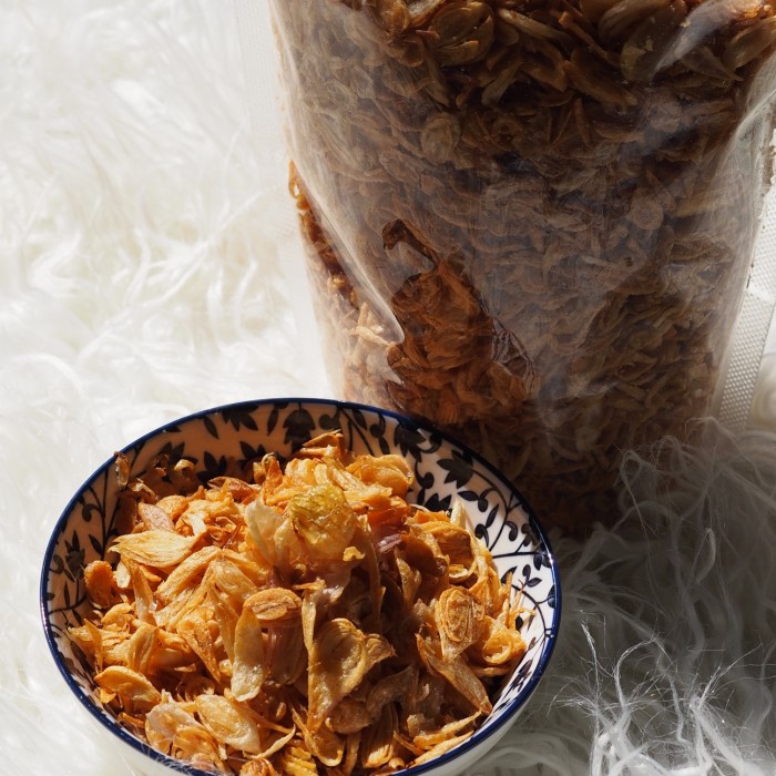 

Bawang Goreng ASLI 100%, 500 grm, murni tanpa tepung, enak garing