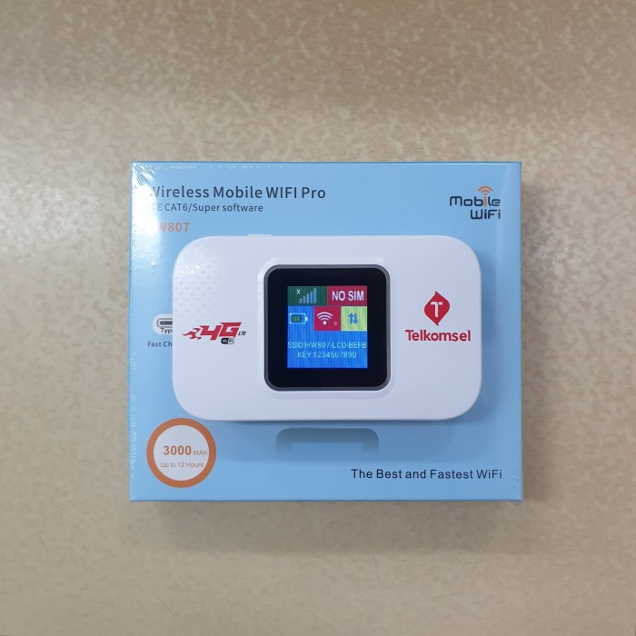 Mifi 4G Telkomsel HW807 Support all operator Baterai 3000mah Konektor type C