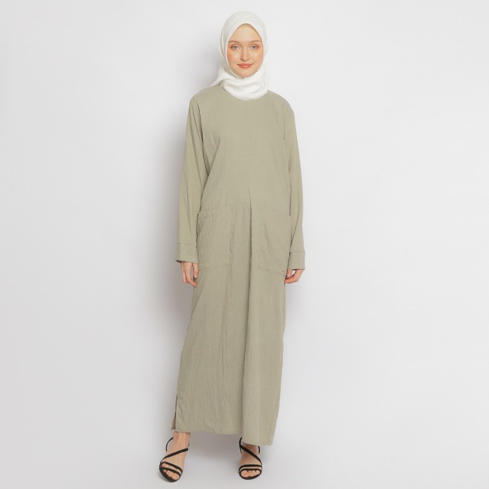 Gamis Wanita Premium Ichika - Emikoawa Dress Wanita Linen Crinkle