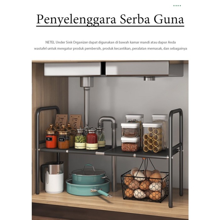 Rak Kolong Wastafel Sisipan Lemari Bawah Kitchen Set Dapur Stainless