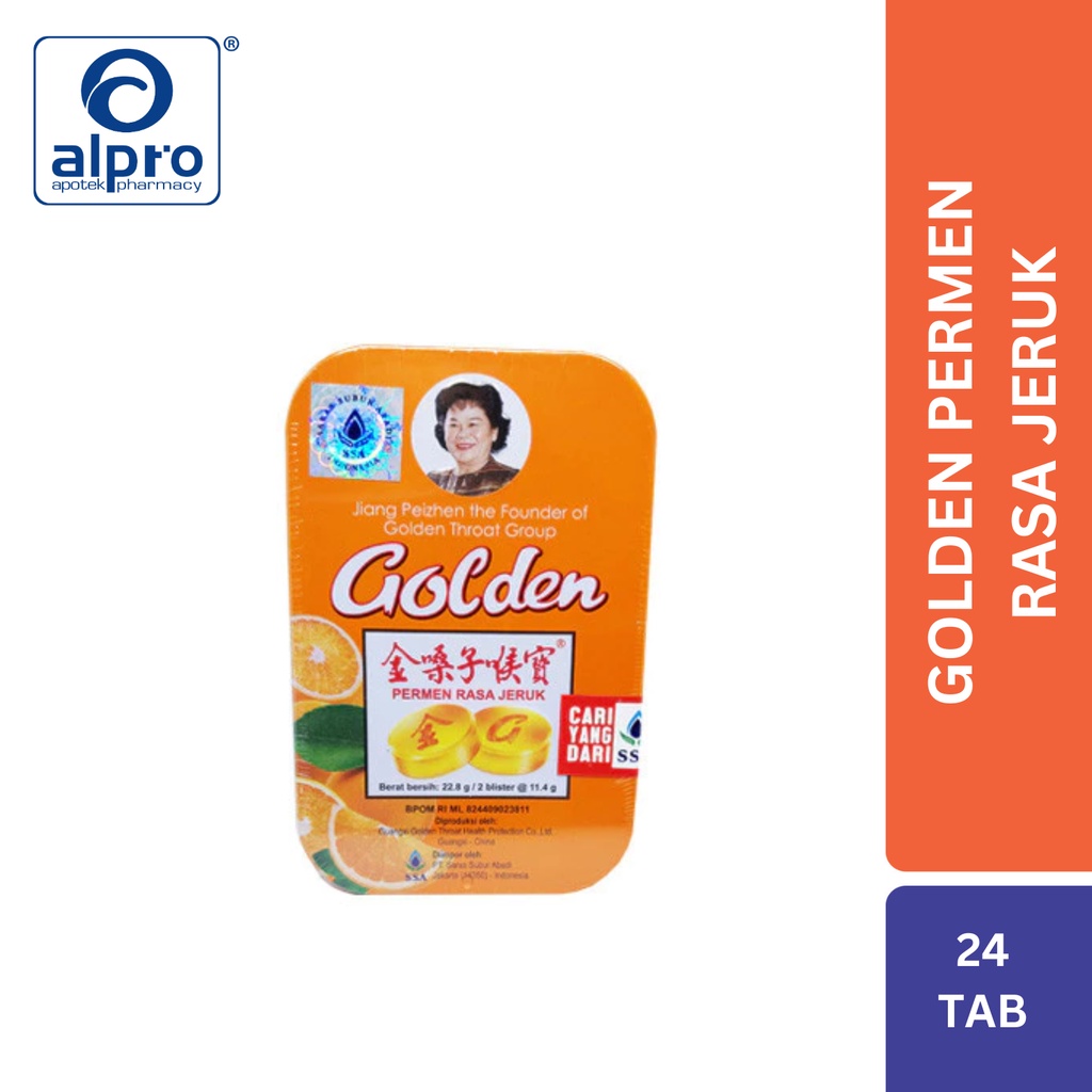 

Golden Permen Rasa Jeruk Isi 2 Blister @6Tab / Permen Pelega Tenggorokan
