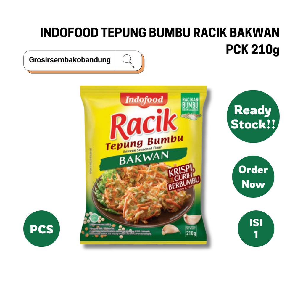 

INDOFOOD TEPUNG BUMBU RACIK BAKWAN PCK 210g - 1 PCS - Kota Bandung