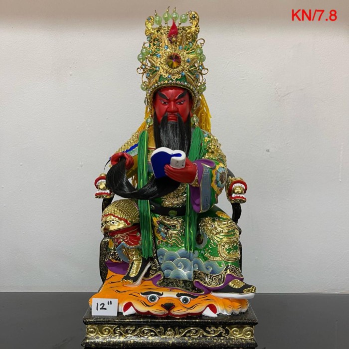 Svetlana Patung Dewa Kwan Kong / Kuan Kong Duduk Pegang Kus Baca Buku 12In