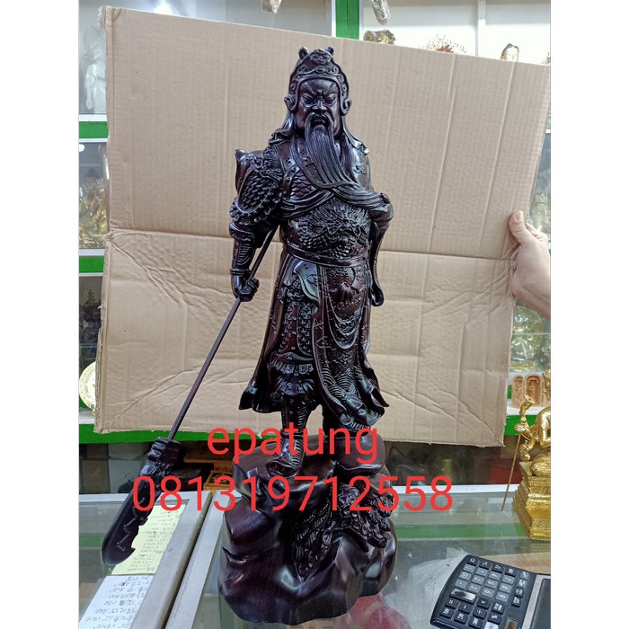 Svetlana Patung Dewa Kwan Kung Kwan Kong Kayu - 22 In