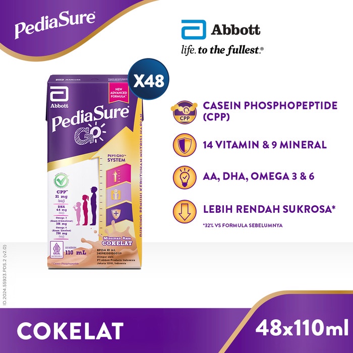 

PediaSure Go Cokelat (1-10th) - Nutrisi UHT - 48x110ml
