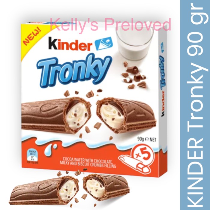 

KINDER TRONKY 90GR WAFER WITH CHOCOLATE MILKY BISCUIT CRUMBS FILLING