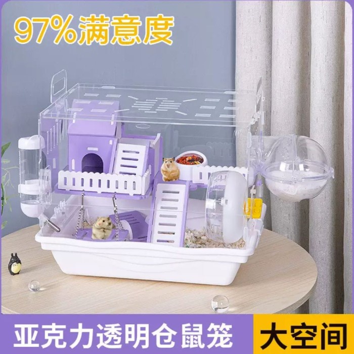 Kandang Hamster Akrilik Transparan Aesthetic Besar