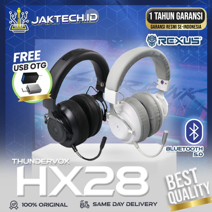 Rexus Hx28 Thundervox Headset Gaming Bluetooth Streaming Jaktech.Id