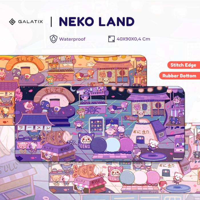 HARGA DISC - Mousepad Japan Cat Land Deskmat Jepang Ndycartoon X Galatix Mouse Pad Japanase
