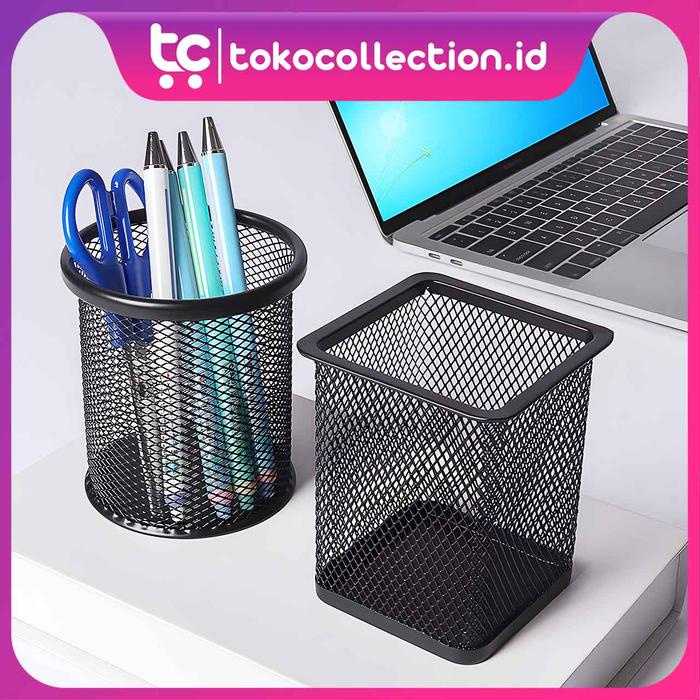 

Tc Basket Tempat Pena Alat Kantor Holder Bulat Petak Import R010 Desk