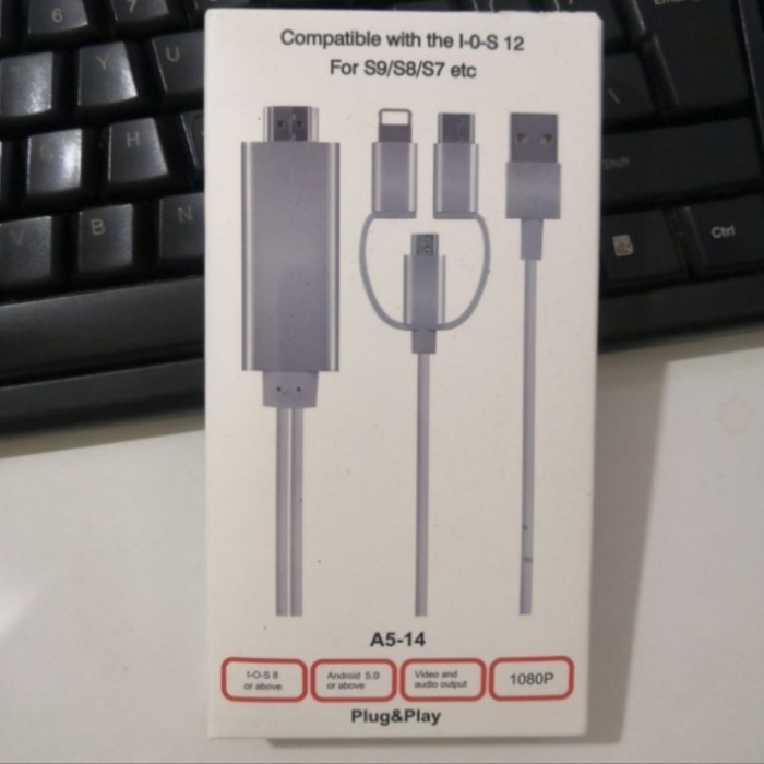 Kabel Mirascreen / Kabel Mirroring HP ke TV / Support Semua HP non MHL