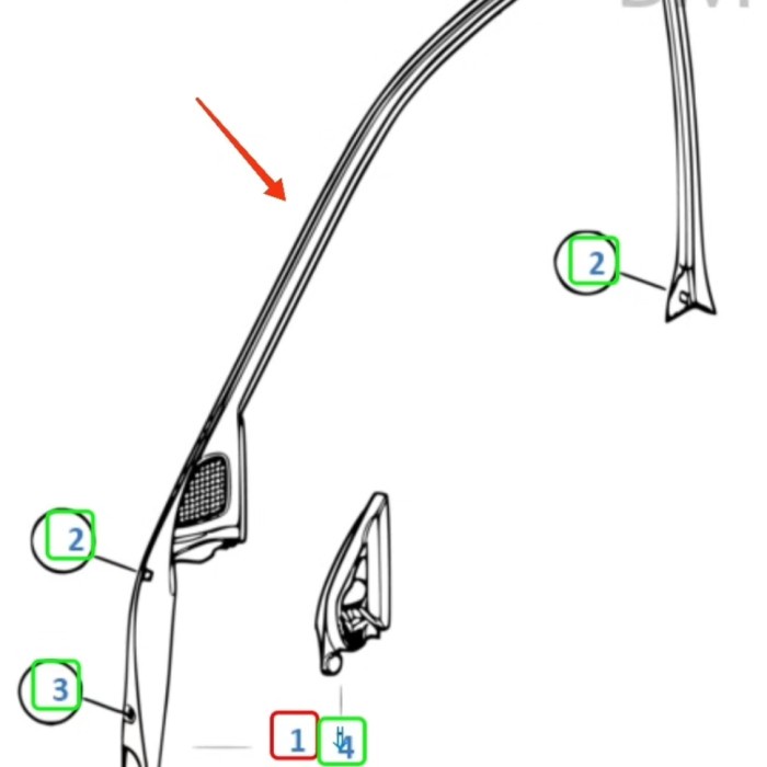 Seal Frame Kaca Pintu Kanan Depan Bmw E46 Bekas